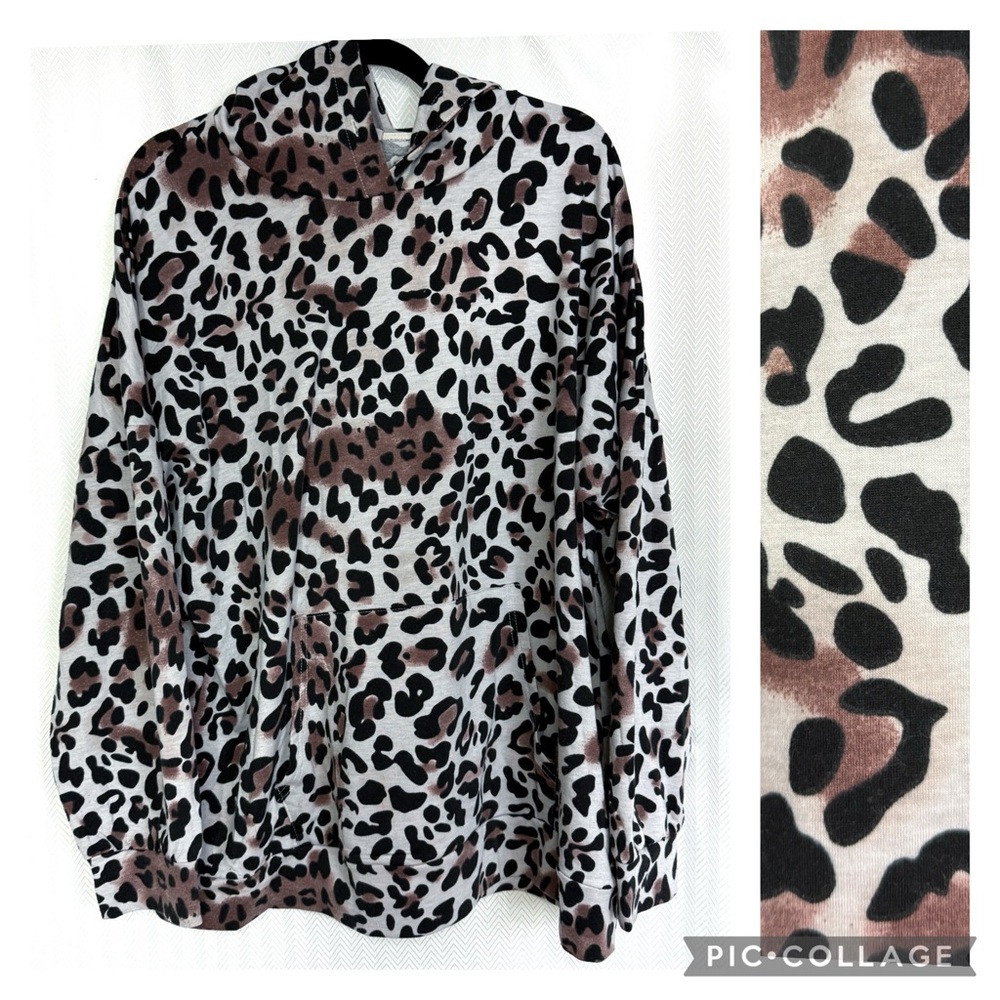 Ashlee Marie Boutique Leopard Print Hoodie Size 2XL